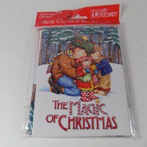 Mary Engelbreit Blank Note Cards & Envelopes Set of 8 NEW Magic of Christmas